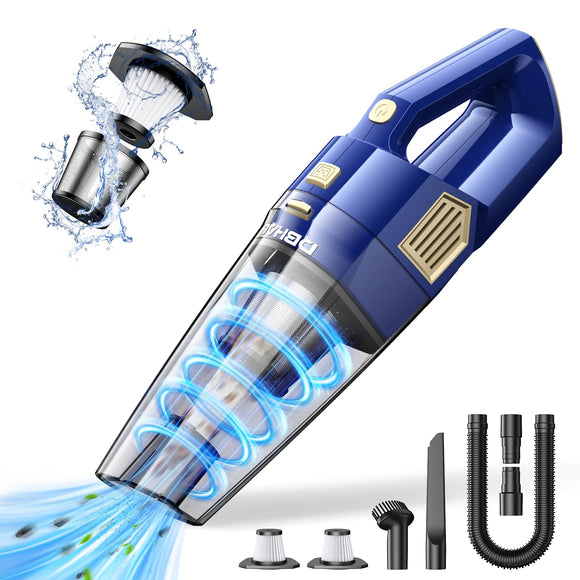 Handheld Car Vacuum Portable Cordless, 15000PA Powerful Suction Car Vacuum Cleaner Lightweight with Multi Accessories DBHAL