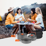Camping Cookware Set Hard-Anodized Aluminum Foldable Backpacking Camping Pots and Frying Pans Cooking Camp yETO