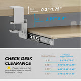 AX WABER Keyboard Tray Under Desk Pull Out with Extra Sturdy C Clamp Mount System, 27.3 (32.5 inch Including Clamps) x 11 Inch Slide-Out Platform Computer Drawer for Typing Grain