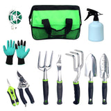Garden Tool Set, 9 Piece Heavy Duty Gardening Tool Set, with Non-Slip Grip, Storage Tote Bag