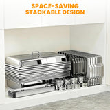 4 Pack Chafing Dishes for Buffet 9QT, Chafing Dish Buffet Set Rectangular with 4 Serving Tongs, Full Size Chafing Pan, Buffet Server Warmer Parties New Year, Chafers and Buffets Warmers Sets