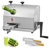 FOHERE Commercial Sugarcane Juicer, 110LBS/H High Output Sugar Cane Press with 3 Stainless Steel Rollers, 2.4" Large Inlet, Manual Sugarcane Juice Extractor Squeezer for Home/Commercial Use