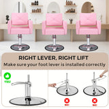 EITPETPORT Salon Chair for Hair Stylist with 350Lbs Heavy-Duty Hydraulic Pump, 360° Swivel Barber Chair, Adjustable Height Styling Chair for Beauty Salon, Tattoo, Spa, Elegant Pink