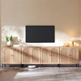IFGET 123.5" W Modern Arched Sideboard Buffet Cabinet with Storage, Natural