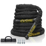 POWER GUIDANCE Battle Rope, 1.5/2 Inch Diameter Poly Dacron 30, 40, 50Ft Length Exercise Equipment for Home Gym & Outdoor Workout, Battle Rope Anchor Included POWER GUIDANCE