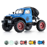 FCX24S RC Crawler 1/24 Remote Control Car, Power Wagon S 4WD RC Crawler Two-Speed Shift, RC Rock Crawler 8Km/h with Metal Gears for Adults (Blue)