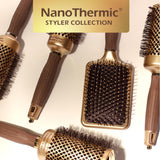 Olivia Garden Ceramic + Ion NanoThermic Styler Hair Brush - Daily Styling for All Hair Types - With Retractable Sectioning Pick, NT-PDL (Paddle)