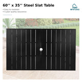 MFSTUDIO 7 Pcs Outdoor Dining Set, 59" Rectangle Metal Table, Black