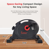 Sunny Health & Fitness Under Desk Smart Mini Pedal Exerciser, Dual Function Exercise Cycle Bike with Low Profile Design - SF-B023005DGY Sunny Health & Fitness