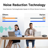 Conference Speaker with Microphone, Wireless Bluetooth Speaker w/8 Mics, 20ft Voice Pickup, 8H Call Time, AI Noise Cancelling HORION