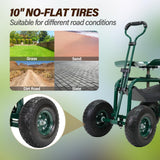 Garden Cart with Seat on Wheels Rolling Gardening Stool with Wheels Heavy Duty for Planting with 360 Degree Swivel