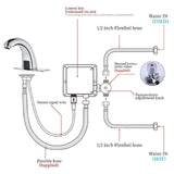 Luxice Touchless Bathroom Sink Faucet - Automatic Motion Sensor Faucet - Battery Opertated for Commercial Lavatory, Chrome