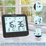 Geevon Digital Refrigerator Thermometer with Alarm, Low Battery Warning Icon, Max/Min Temperature LCD Display, Suitable