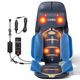 CLORIS Neck Back Massager with Heat, Automatic Adjustable Neckrest, 3D Shiatsu Compress & Rolling Massage Chair Pad for Full Body Relaxation, Home Office Chair Use, Gift for Family & Friends Blue&Gold