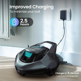 AIPER Seagull SE 2025 Cordless Robotic Pool Cleaner with LED Indicator, 1200GPH Strong Suction, Lasts 90 Mins Runtime, Ideal for Above-Ground Pool up to 40 Feet, Grey