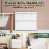 2 Drawer Lateral File Cabinet with Lock, Metal File Cabinets for Home Office