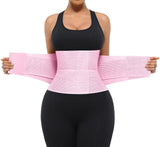 SHAPELLX Plus Size Waist Trainer for Women Postpartum Belly Band Tummy Control Waist Cincher Corset Workout Body Shaper Pink