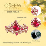 Oseew Kite Cut Engagements ring set Ruby rings for women(Ruby)