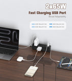 Dual Layer Desk Clamp Power Strip, 24 AC Outlets & 65W USB-C, 6FT Cord