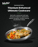 Titanium cookware set,8pc Nonstick pro frying pans for cooking