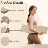 Foldable Yoga Mat, 74"Lx32"Wx1/3"Thick, Folding Exercise Mat, Non-slip Wide Pilates Mats for Home Workout/Travel, Portable Yoga Mat Thick s (Cream)