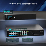 16*2.5G Base-T Ports. GiGaPlus 2.5Gbps Network Switch for 2.5Gbps NAS/PC, Wireless AP, WiFi6 Router