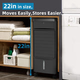 NOMEY Evaporative Air Cooler, 3-IN-1 Air Conditioner Portable for Room w/ 4 Modes & 3 Speed, 12H Timer, 1 Gal Detachable Water Tank, 4 Ice Packs, Remote, 70° Oscillation Air Cooler for Bedroom Indoor