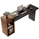 67 inch Executive Work Desk for Home Office Modern Office Desk with Storage Black Large Computer Desk Heavy Duty Study Writing Table Business