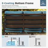 MFSTUDIO 5 PCS Metal Patio Furniture Set with Fire Pit Table, Peacock Blue