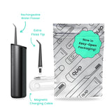 quip Water Flosser with Replacement Tip - Cordless Water Flosser with Adjustable Pressure - Teeth Cleaner Pick with 360 Degree Rotating Replaceable Tip, Rechargeable Water Dental Pick - All-Black