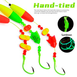 Catfish Rigs Fishing Rig - Bank Fishing Catfishing Tackle Floats Rattler Beads Rig Kit with Snaps 6/0 Circle Hooks Catfishing Rigs 5pcs/set PROBEROS
