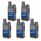 OMIZN G3 4G LTE Walkie Talkie, No Monthly Fee, AES-256 Encryption, Nationwide & Worldwide Push-to-Talk Radio, Preloaded SIM Card, 8000mAh Rechargeable Battery, Grey 5 Pack
