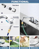 iVIGA Utility Laundry Sink Faucet,Laundry Room Faucets for Utility Sink 4 inch Center,8" Swivel Spout Laundry Tub Faucet with Hose Thread,Brass Construction Chrome Polished, for Bar Garden,Garage,RV