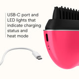 Conair Cordless Heated Brush, Portable Ceramic Ionic Smoothing Brush for Frizz Control & Shine, Rechargeable, 2 Heat Settings, Travel-Friendly Styling Tool with Protective Cover, Hot Pink & Black