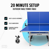 JOOLA J500X Outdoor Performance Table Tennis Table – High Strength & Hardness CMF Surface for Stable Bounce – Durable, Waterproof & UV Resistant 12mm Top – All-Weather Indoor/Outdoor Ping Pong Table