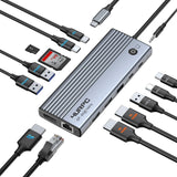 Laptop Docking Station 3 Monitor 4K, 14-in-1 USB C Docking Station