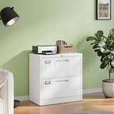 Letaya 2 Drawer File Cabinet with Lock,Metal Lateral Filing Cabinet for Home Office,Hanging Letter/Legal/A4 Size (White, H27.95×W28.35×D15.74)