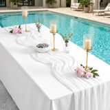 8 Pack White 17 x 108 Inch Cheesecloth Table Runner - Boho Gauze Sheer Fabric for Wedding Baby Shower Party Home Decor