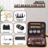 Jnxso Golf Gifts for Men and Women, Golf Accessories Set with Hi-End Case, Golf Balls, Golf Tees & More (Brown)