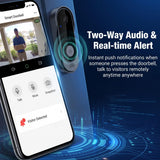 RITPOL Wireless Doorbell Camera No Subscription 1080P HD with Chime 2-Way Audio Voice Changer Night Vision 125° Wide Angle IP65 Waterproof 2.4G WiFi Easy Install Indoor Outdoor Smart Home Security