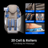 AmaMedic 2026 Revive | 4D Massage | Health Fingerprint Sensor| Massage Chair Zero Gravity| AI Health Detection| 40 Cell Full Body Air Massage | (Beige)
