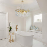 kvtinmty Modern Crystal Chandeliers for Dining Room Over Table, 40" Round Gold Tree Branche Chandelier, Large Crystal Chandelier for Living Room,High Ceiling,Foyer,Entryway,Kitchen Island,Staircase