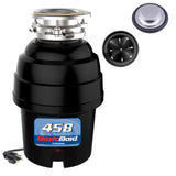 Waste Maid 10-US-WM-458-3B Garbage Disposal Anti-Jam Stainless Steel Food Waste Grinding System, 3/4 HP Deluxe, Black