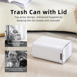 MOPALL 2 Pack Bathroom Trash Can with Lid, 3.6Gal + 2.4Gal Garbage Can with Pop-Up Lid, Small Trash Can Dog Proof, Slim Trash Bin Waste Basket for Toilet, Office, Bedroom, Living Room