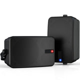 ZYUWM 400W AC-Powered Outdoor Bluetooth Speakers | Wireless Sync 100+ Speakers | IPX5 Waterproof Wall Mount | for Party, Patio, Porch, Garage (Pair, Black)