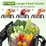 COWSAR Juicer Machines with 6.1" Large Chute, Cold Press Juicer for Whole Fruits & Vegetables, Easy to Clean, High Juice Yield, Home Juicer for Makes Juice, Nut Milk