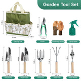 Gardening Tool Set, Heavy Duty Garden Tool Set with Fashion Garden Bag, Durable Stainless Steel Gardening Hand Tools