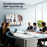 Conference Speaker and Microphone, USB Speakerphone with 360° Omnidirectional Voice Pickup, Smart Voice Enhancement, Hi-Fi Sound, Echo & Noise Reduction for Business, Home Office, Online Meeting