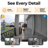 anyfree Solar Doorbell Camera Wireless Video No Subscription Local/Cloud Storage, 2K HDR Wide-Angle, AI Smart Motion Detection, 2.4/5G WiFi, 2-Way Talk, Night Vision, Compatible with Alexa, (2nd-Gen)