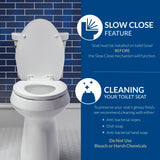 Bemis 7300SLEC Slow Close Toilet Seat, Easy Clean Hinges and Durable Plastic Seat, Made in USA, Elongated, Biscuit